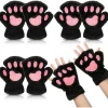Kattpåtassar Vantar 3 Par Vantar Kattpåtassar Cosplay Konstgjord Päls Plysch Kattvantar Lejonpåtassar Fingerlösa Vantar för Flickor Kvinnor> Tillbehör