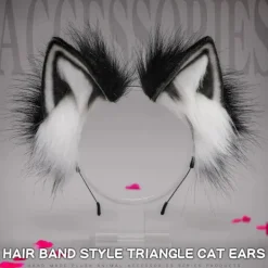Kattöron Varg Fox Öron Djur Cosplay Söta Huvudtillbehör för Halloween> Huvudbonader