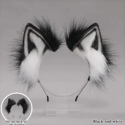 Kattöron Varg Fox Öron Djur Cosplay Söta Huvudtillbehör för Halloween><noscript><img width=