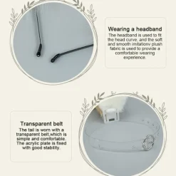 Kattöron Varghund Öron Djur Sött pannband Tillbehör för Halloween Jul (Öron + Svans Set)_max><noscript><img width=