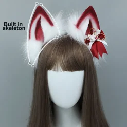 Kattöron Varghund Rävöron Djur Söta Huvudtillbehör för Halloween Jul (Öron + Svans Set)><noscript><img width=