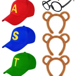 Kavoc Halloween Ekorrkostymer Set Inkluderar Ekorröron Pannband, Basebollkepsar och Glasögon för Män Kvinnor Fest Maskerad> Tillbehör