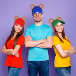 Kavoc Halloween Ekorrkostymer Set Inkluderar Ekorröron Pannband, Basebollkepsar och Glasögon för Män Kvinnor Fest Maskerad> Tillbehör