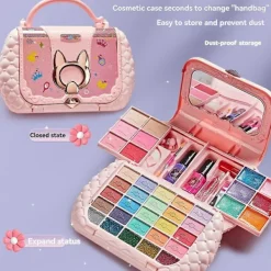 Kids Makeup Kit Beauty Toys Small Bag Washable Pretend Makeup Cosmetics Toys with Mirror Non-Toxic><noscript><img width=