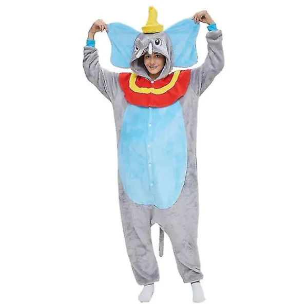 Kigurumi-pyjamas för kvinnor, heldress i tecknad stil, Dumbo, onesie för vuxna, elefant, anime, heldress, pyjamas, Halloween-dräkt XL> Dräkter