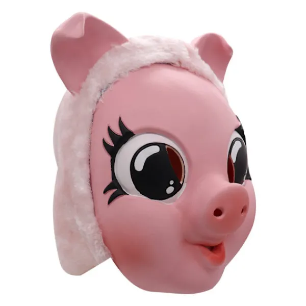 Kill Eves filmhuvudbonad, gris huvud rekvisita, söta djur, latexmasker, små perversa mördare> Masker