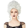 GETIT Klassisk 1700-tals Barock Marie Antoinette Peruk Dam Vuxen Halloween Cosplay Tillbehör Silver> Peruker