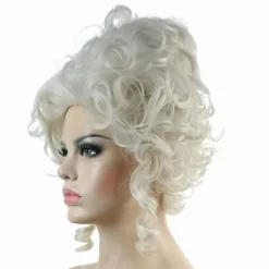 GETIT Klassisk 1700-tals Barock Marie Antoinette Peruk Dam Vuxen Halloween Cosplay Tillbehör Silver><noscript><img width=