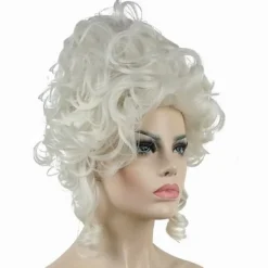 GETIT Klassisk 1700-tals Barock Marie Antoinette Peruk Dam Vuxen Halloween Cosplay Tillbehör Silver><noscript><img width=