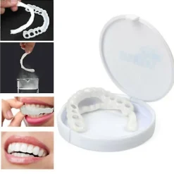 Klick-in falska tänder övre + nedre tandfanér proteser tandskydd set A（övre nedre tänder）> Tillbehör