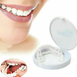 Klick-in falska tänder övre + nedre tandfanér proteser tandskydd set A（övre nedre tänder）> Tillbehör