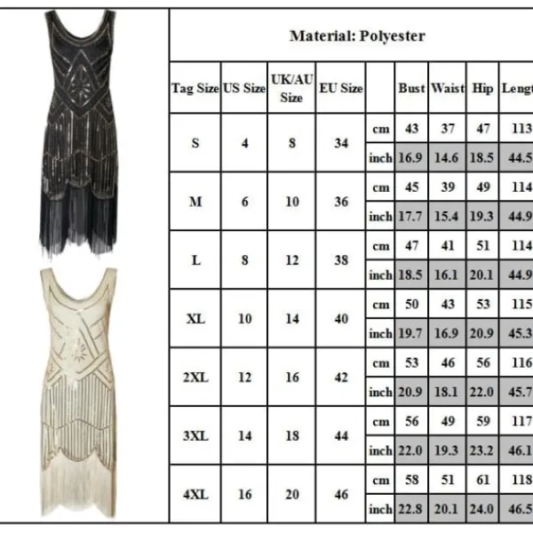 Klänning Great Gatsby Kostymfest Paljetter Tofs Vintage Klänning Svart röd L L> Dräkter