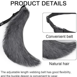 Konstgjord Päls Stor Svans Räv Katt Hund Varghals Set Halloween><noscript><img width=