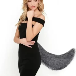 Konstgjord Päls Stor Svans Räv Katt Hund Varghals Set Halloween><noscript><img width=