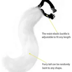 FMYSJ Konstgjord Pälsräv Svans Katt Varulv Cosplay Kostym Set Plysch Mask Fluffiga Tassar Handskar Halloween Jul (FMY)><noscript><img width=