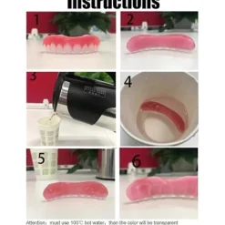 Konstgjorda Tänder Proteser Temporära Snabba Tandproteser Topp Perfekt Leende Fanér, Reparera Din Tand Snabbt, Få Dig Att Le Självsäkert><noscript><img width=