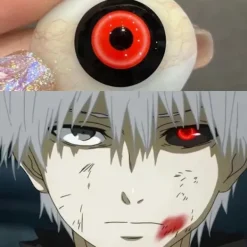 Korrigerade 1 par Kaneki Cosplay Färgade Kontaktlinser Halloween Anime-linser -5.50> Tillbehör
