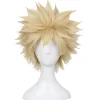 DMstore Kort Afro Fluffy Anime Cosplay Peruk Cosplay Peruk För Halloween(blond),wz-1328 (FMY)> Peruker