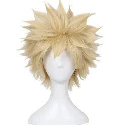 DMstore Kort Afro Fluffy Anime Cosplay Peruk Cosplay Peruk För Halloween(blond),wz-1328 (FMY)> Peruker