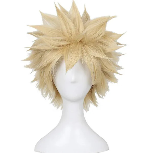 DMstore Kort Afro Fluffy Anime Cosplay Peruk Cosplay Peruk För Halloween(blond),wz-1328 (FMY)> Peruker