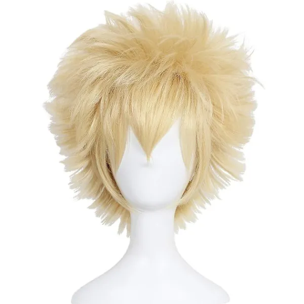 DMstore Kort Afro Fluffy Anime Cosplay Peruk Cosplay Peruk För Halloween(blond),wz-1328 (FMY)> Peruker