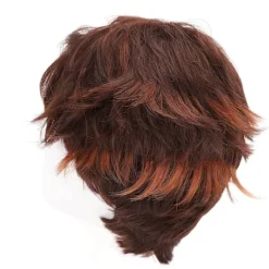 Kort brun syntetisk peruk för män för cosplay><noscript><img width=