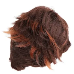 Kort brun syntetisk peruk för män för cosplay><noscript><img width=