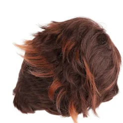Kort brun syntetisk peruk för män för cosplay><noscript><img width=