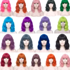 Kort lockig peruk dam vågig peruk (färg 19)> Peruker