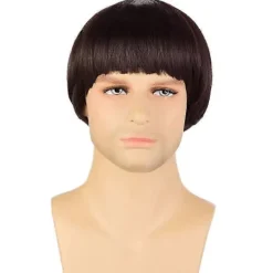 Kort Svamp Peruk för Män - Syntetisk 60-tals Page Peruk för Anime> Peruker