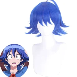 GeekAtmosphere Kort vågig mörkröd peruk Anime Tanjirou peruk Halloween kostymfest Cosplay peruk-BLÅ> Peruker