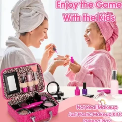 Kosmetisk lekset Med Läppstift Nagelfärg Ögonskuggor Och Smink Borstar><noscript><img width=