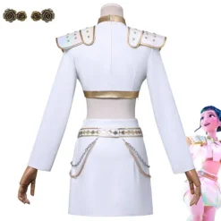 K-Pop Demon Hunter Cosplay Kostym | Zoe Vit Outfit Komplett Set*Zoe Peruk*En storlek One size><noscript><img width=