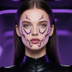 Kpop Demon Hunter Girl Group Tatuering Klistermärke Cosplay Blixt Demon Hunter Smink Ansikts Klistermärke Roll> Smink