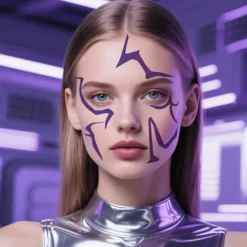 Kpop Demon Hunter Girl Group Tatuering Klistermärke Cosplay Flash Demon Hunter Smink Ansikts Klistermärke Roll><noscript><img width=