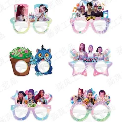 KPOP DEMON HUNTER party pappersglasögon dekoration party fotoglasögon atmosfär rekvisita Photo Glasses 12-Pack-Type A><noscript><img width=