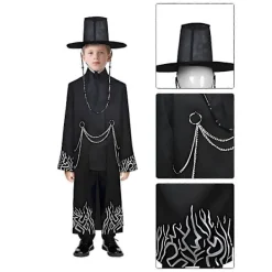 Kpop Demon Hunters Cosply Kostym - Jinu Idol Outfit med Peruk och Htt, Bokveck Mskerd, nime Rollspelsdräkt Kid 130> Dräkter