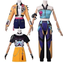 KPop Demon Hunters Cosplay Kostymset Rumi Zoey Halloweenfest Maskerad Kompatibel med Kvinnor .j XL> Dräkter