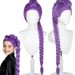 K-Pop Demon Hunters Kostym Sten Peruk Mira Zoe Realistisk Anime Cosplay Lila Sten Purple Rumi> Peruker