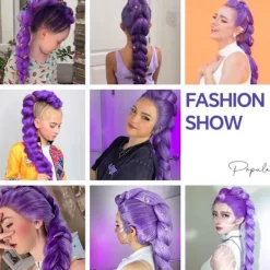 K-Pop Demon Hunters Kostym Sten Peruk Mira Zoe Realistisk Anime Cosplay Lila Sten Purple Rumi><noscript><img width=