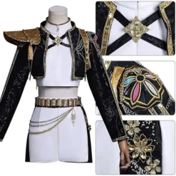 KPop Demon Hunters Rumi Cosplay Kostymset Halloweenfest Maskerad för Kvinnor Svart-WELLNGS M Adults> Dräkter