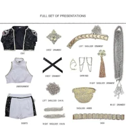 KPop Demon Hunters Rumi Svart Cosplay Kostymset – Halloweenfest Maskerad för Kvinnor L Vuxna Rumi Med Peruk Rumi With Wig> Dräkter