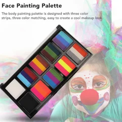 Kroppsfärgspalett Vattenbaserad 10 Galler Säker Professionell Ansiktsmålningspalett För Fest Opera Föreställning><noscript><img width=
