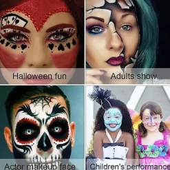Kroppsmålning Ansiktsmålning Kit, 15 Färger Professionell Palett Tvättad Med Borste För Barn Konstutställning Halloweenfest Cosplay Makeup Kropp Festlig | Fyndiq><noscript><img width=