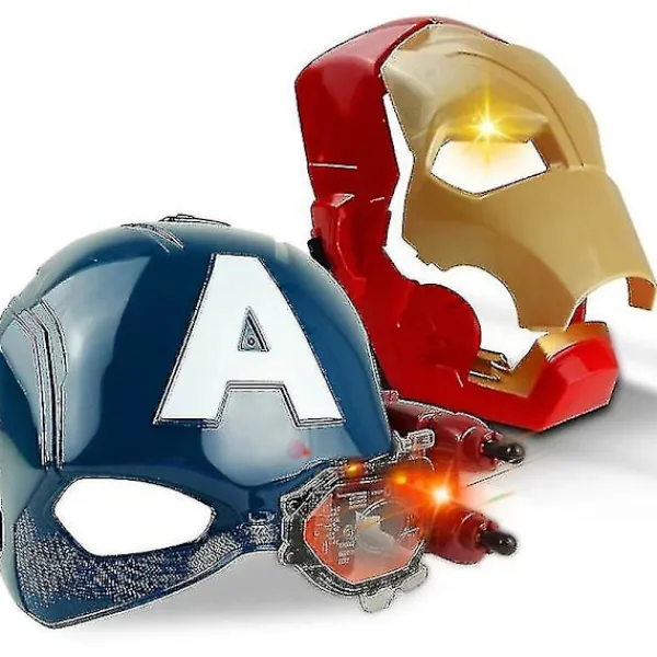 Kryc Marvel Avengers 4 Iron Man Captain America Mask Ljus Ljud Öppen Ansiktshjälm Mask För Barn Halloweenc A Thsidne> Masker