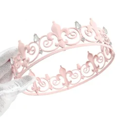 Kunglig krona i metall och tiaror för cosplay, bal och bal> Huvudbonader