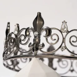 Kunglig kungakrona för män - Metallprinskronor, fullrunda födelsedagsfest hattar - Svart><noscript><img width=