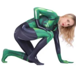 Kvinna Shego Cosplay Kostym Super Skurk Halloween Kostym Vuxen Flicka Skurk Fröken Flicka Skurk Fröken Flicka Skurk Fröken M><noscript><img width=