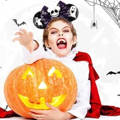 Kvinnor Flickor Musöron Hårband, Paljetter Båge Fest Hårtillbehör Glitter Halloween Hårband><noscript><img width=