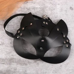 Kvinnor Half Face Fox Cosplay För Halloween Party Maskerad><noscript><img width=